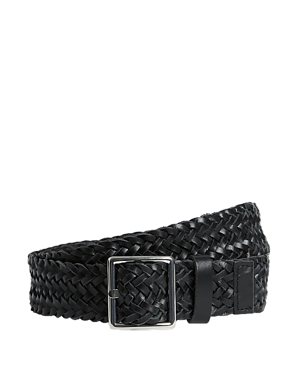 Leather Woven Jeans Belt