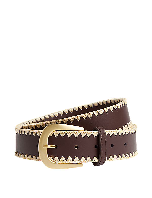 Whipstitch Detail Jeans Belt