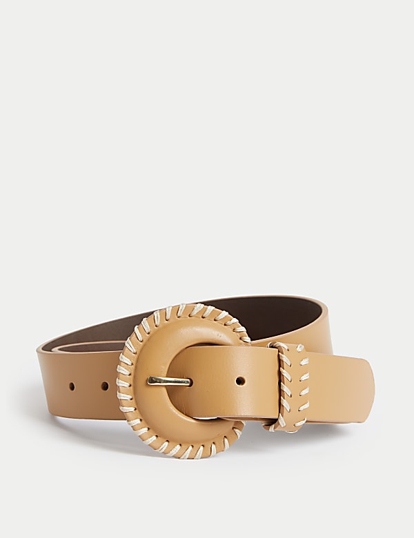 Leather Whipstitch Jeans Belt - TW