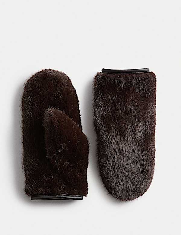 Formal Faux Fur Mittens - US