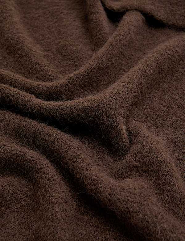 Foulard triangle texturé en maille avec laine - FR