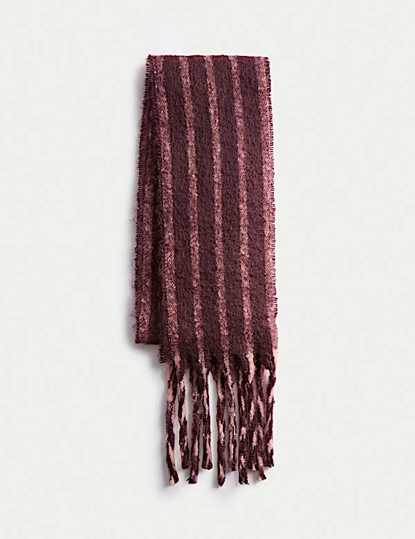 Striped Brushed Scarf - AT