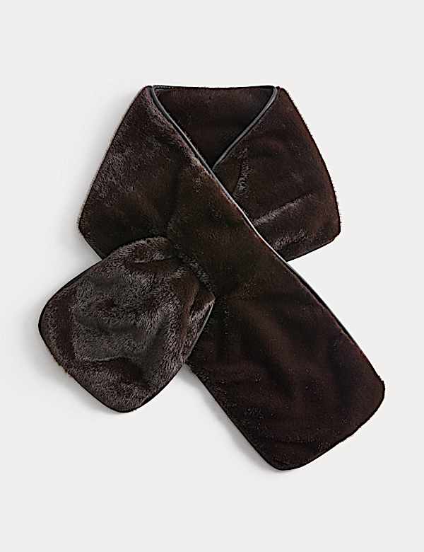 Formal Faux Fur Piped Scarf - HU