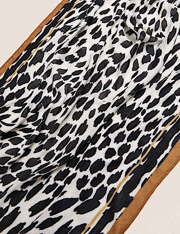 Animal Print Scarf with Modal