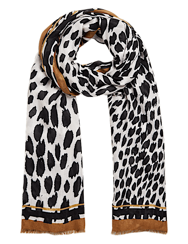 Animal Print Scarf with Modal