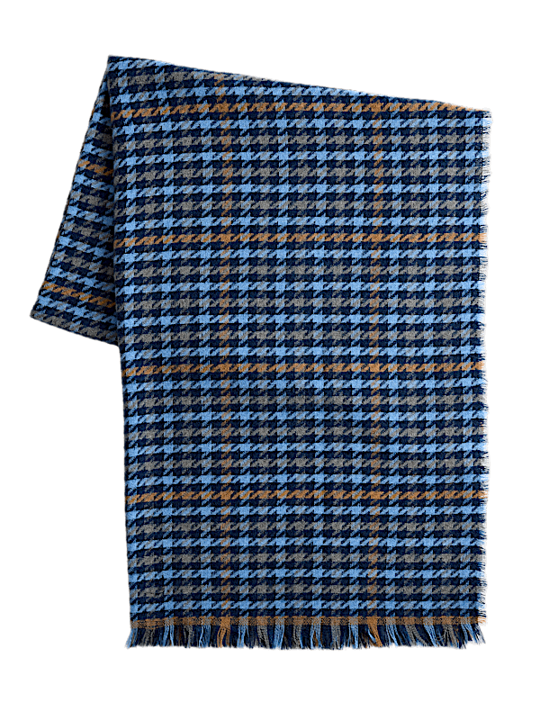 Checked Fringed Scarf