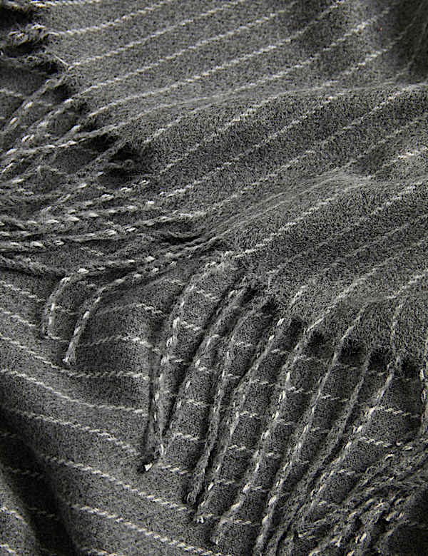 Pinstripe Tassel Scarf