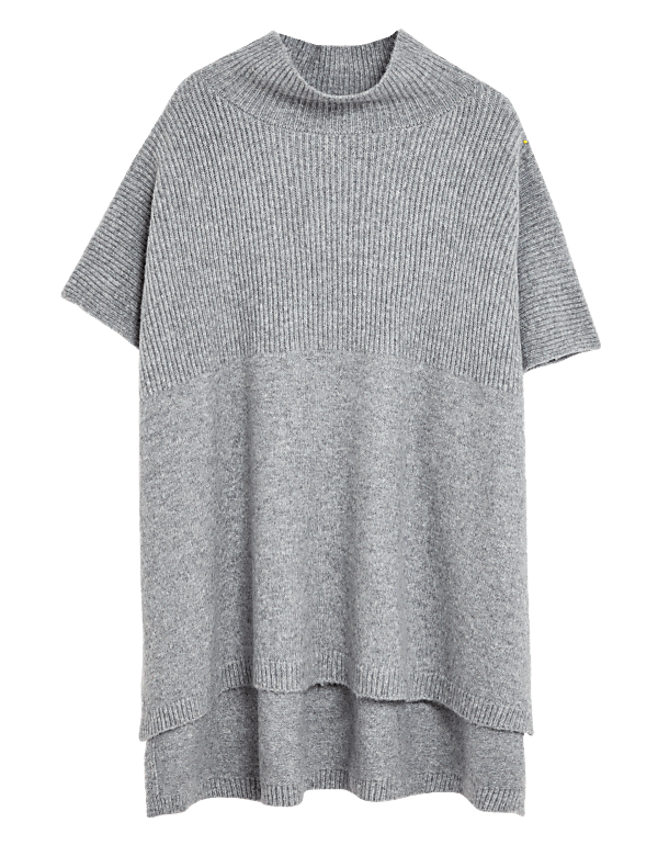 Knitted High Low Poncho