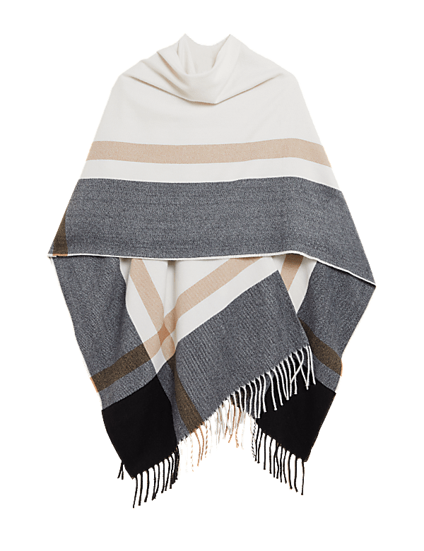 Colour Block Poncho