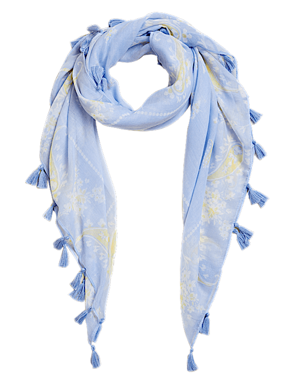 Floral Tassel Scarf