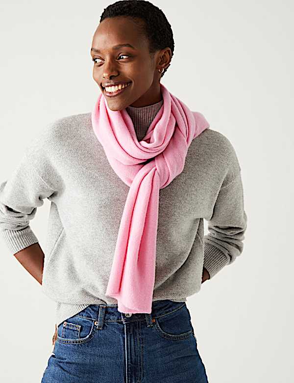 Pure Cashmere Knitted Scarf