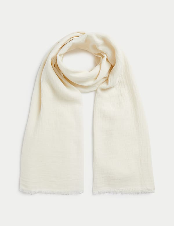 Linen Blend Textured Scarf