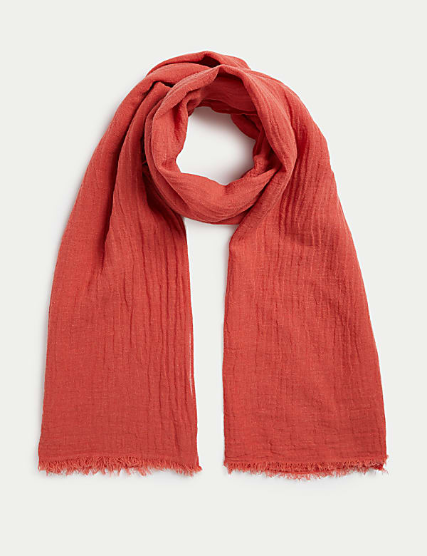 Linen Blend Textured Scarf