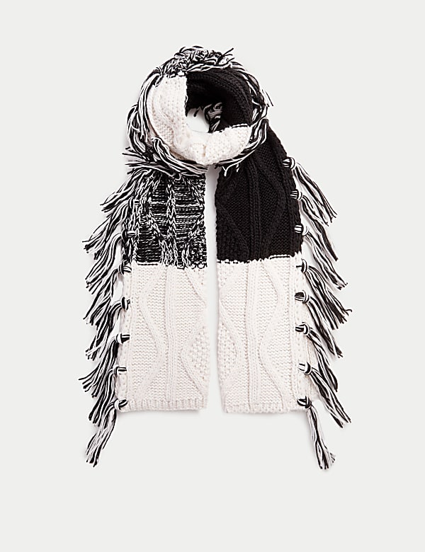 Knitted Tassel Scarf - ES