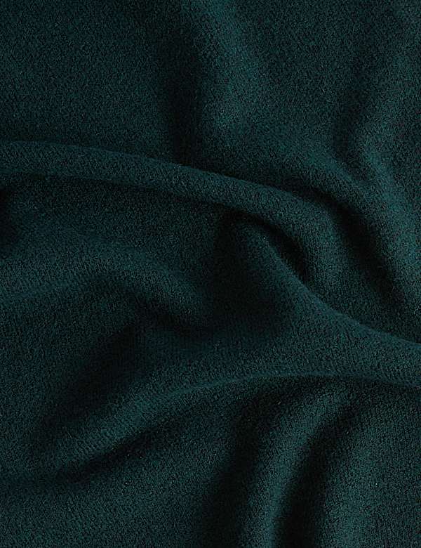 Ribbed Knit Scarf with Wool
