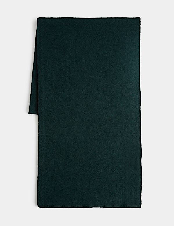 Ribbed Knit Scarf with Wool