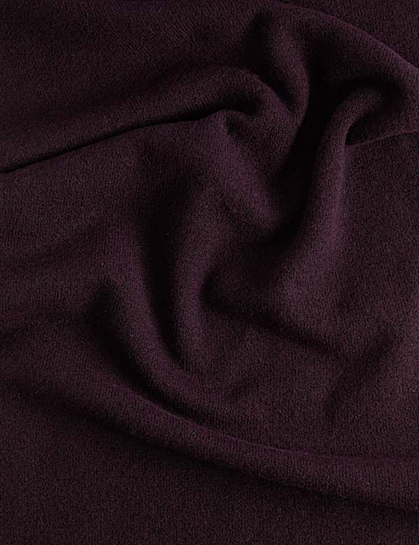 Ribbed Knit Scarf with Wool
