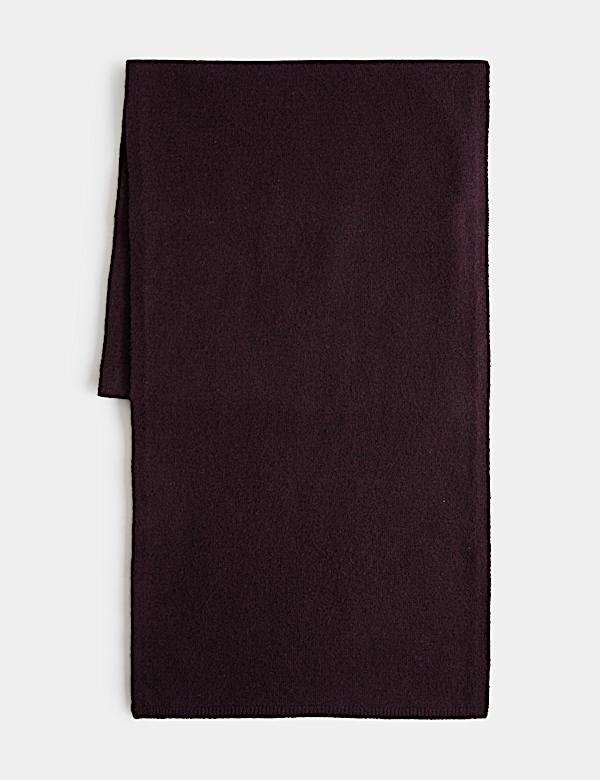 Ribbed Knit Scarf with Wool