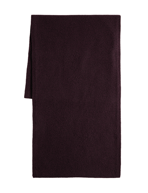 Ribbed Knit Scarf with Wool