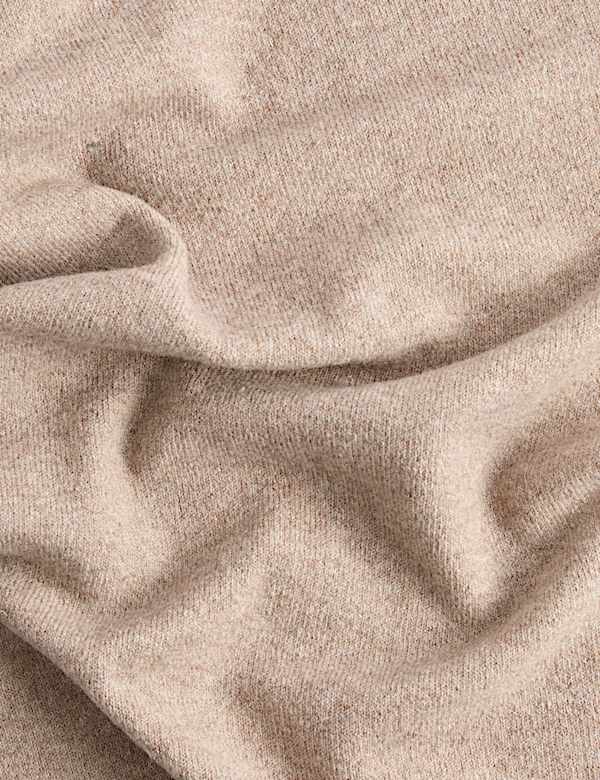 Ribbed Knit Scarf with Wool