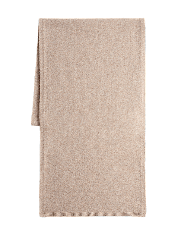 Ribbed Knit Scarf with Wool