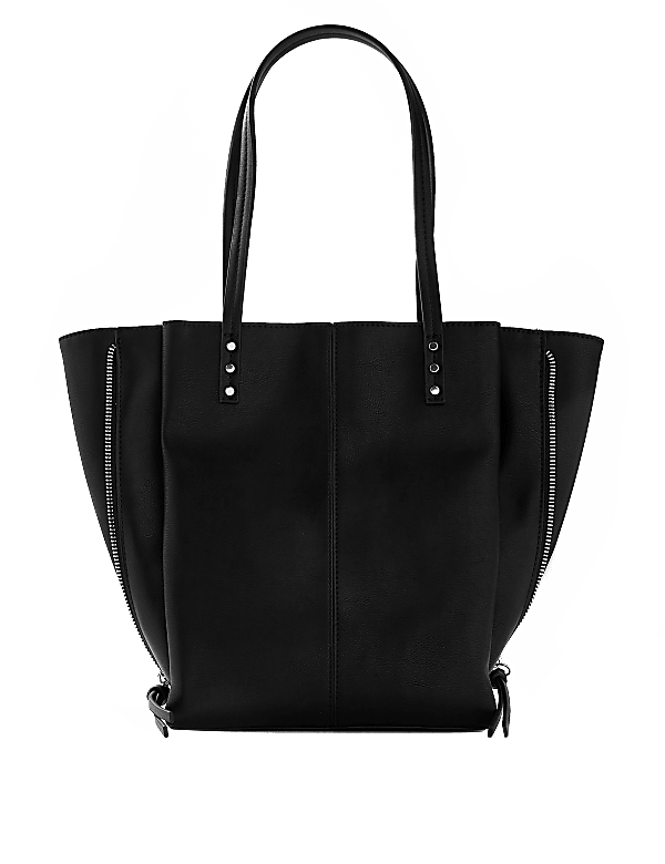 Zara reversible studded tote bag black discount