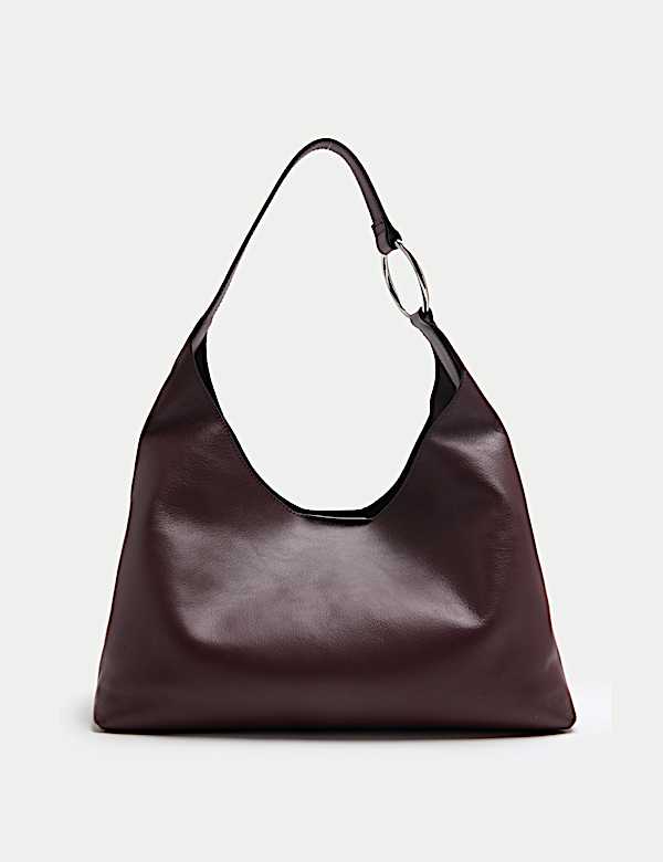 Schultertasche aus Leder mit Griff oben - DE