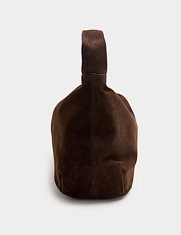 Suede Zip Slouchy Shoulder Bag - CA