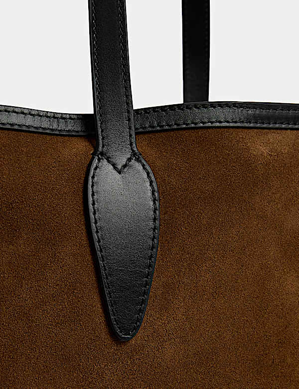 Zamszowa torba tote 100% skóry - PL