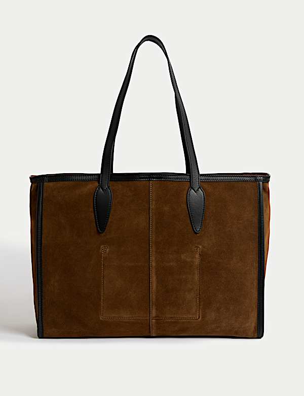 Zamszowa torba tote 100% skóry - PL