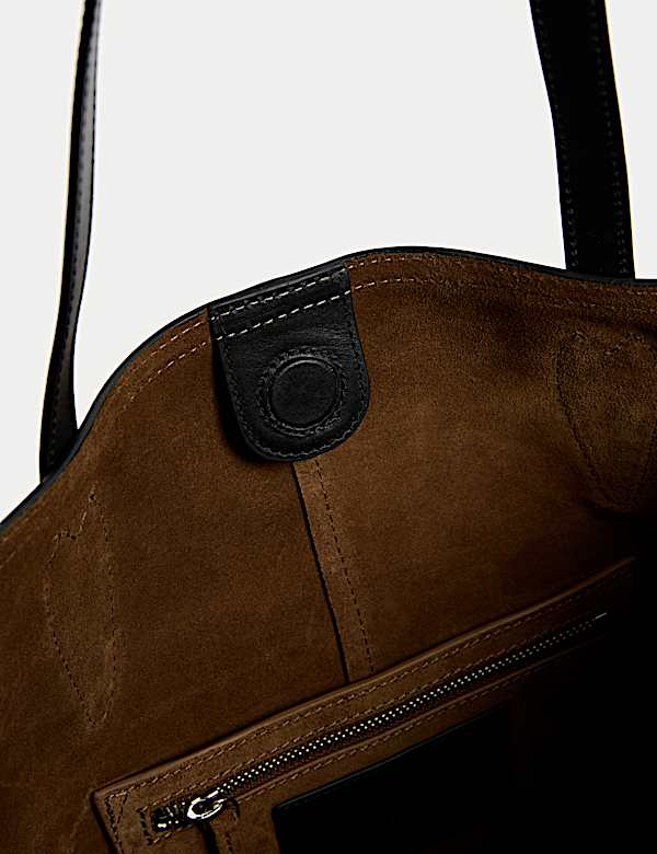 Zamszowa torba tote 100% skóry - PL