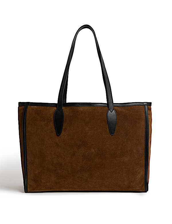 Zamszowa torba tote 100% skóry - PL