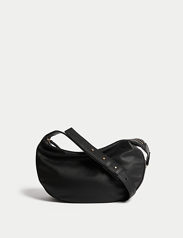 Leather Sling Shoulder Bag BLACK Bags M S US