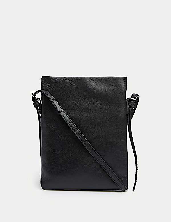 Leather Buckle Detail Cross Body Bag