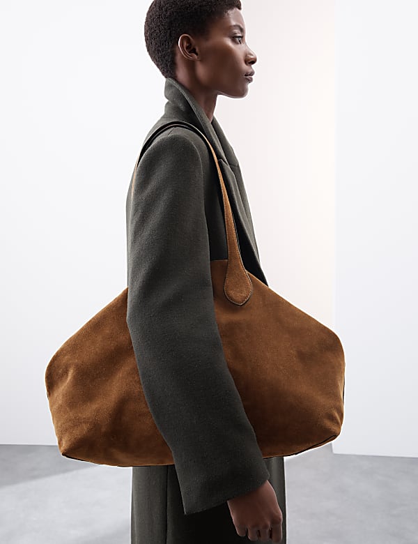 Brown suede tote bag online