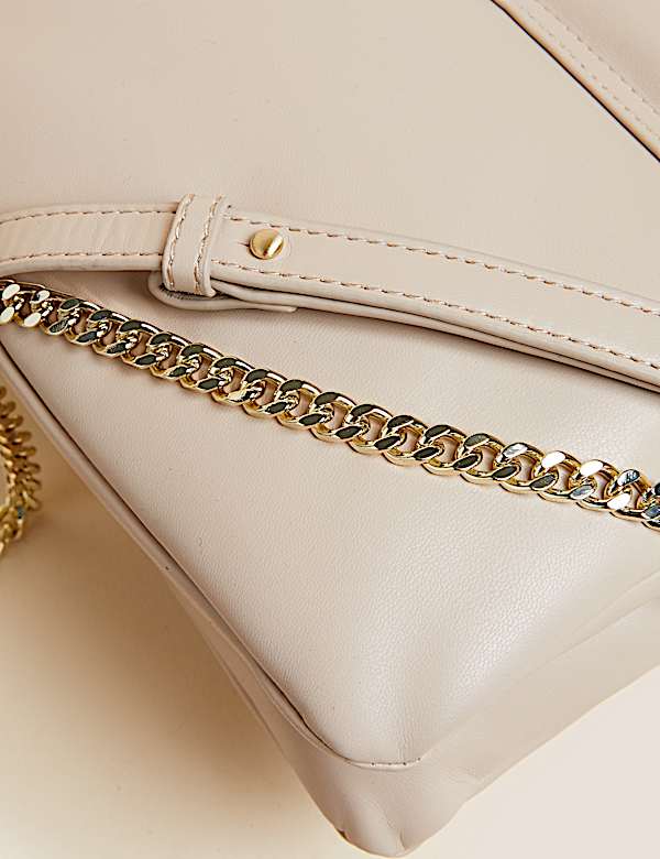 Faux Leather Padded Shoulder Bag