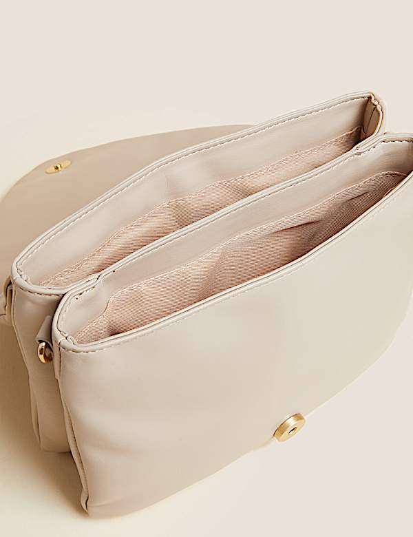 Faux Leather Padded Shoulder Bag