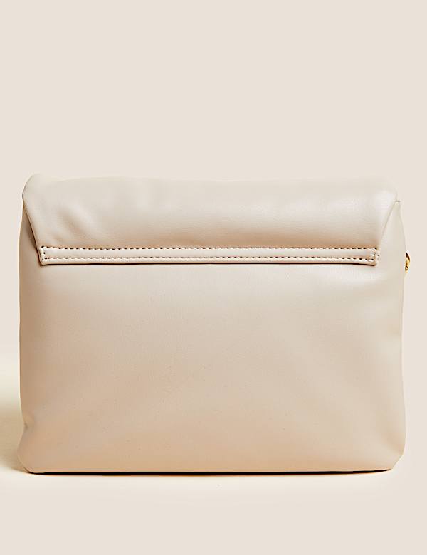 Faux Leather Padded Shoulder Bag