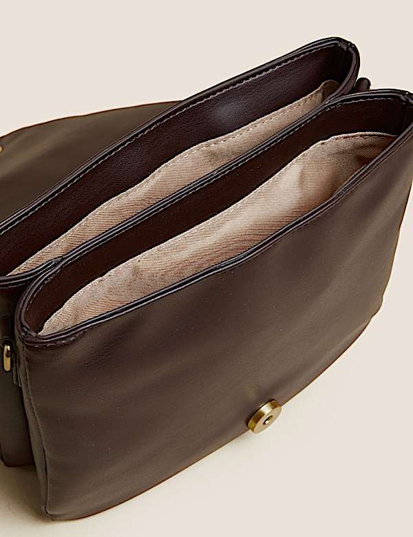Faux Leather Padded Shoulder Bag