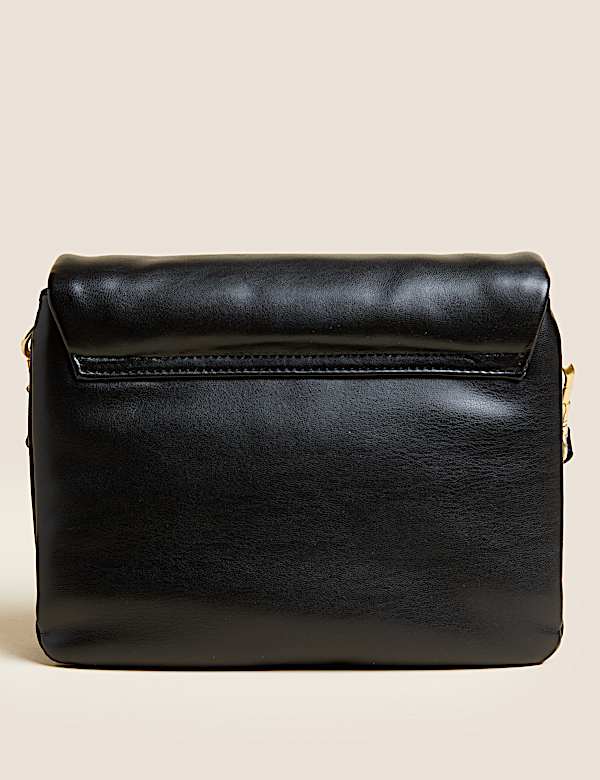 Faux Leather Padded Shoulder Bag