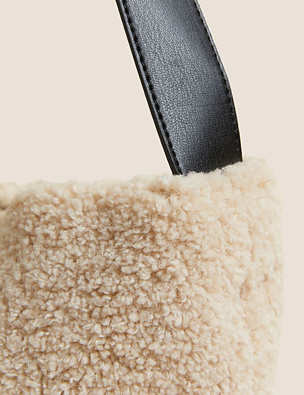 Faux Shearling Shoulder Bag