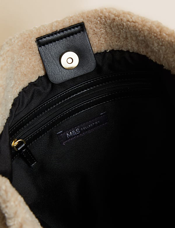 Faux Shearling Shoulder Bag