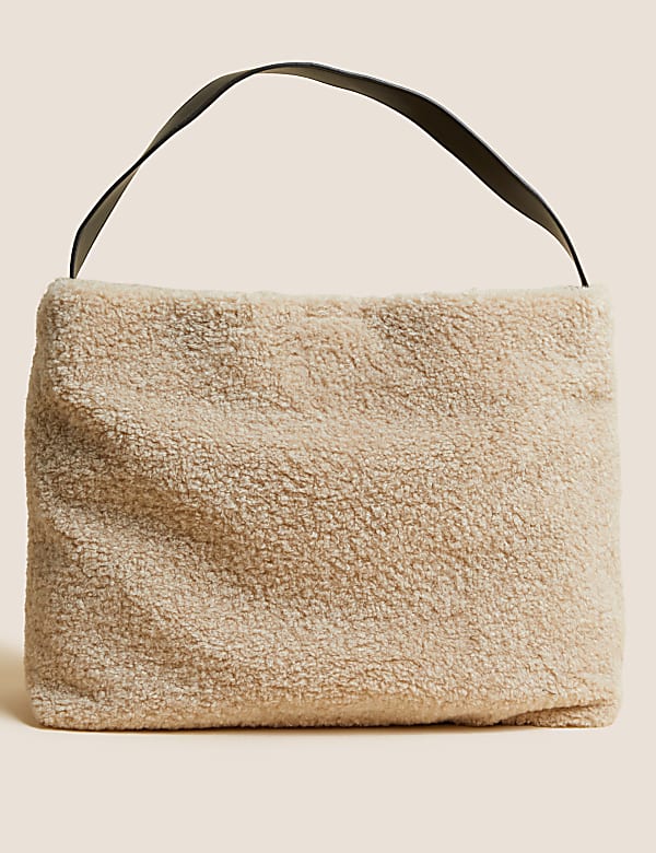 Faux Shearling Shoulder Bag