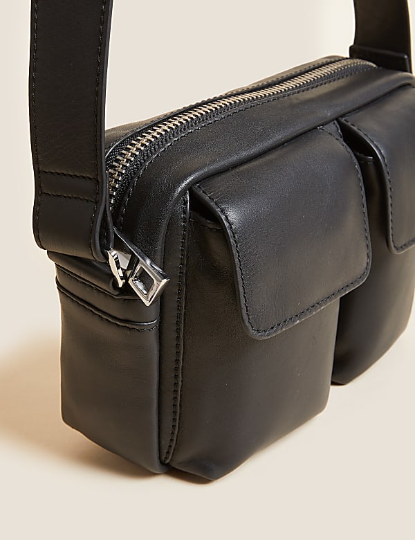 Leather Multi Pocket Cross Body Bag