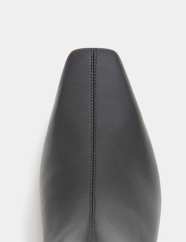 Leather Chisel Toe Ankle Boots - CH