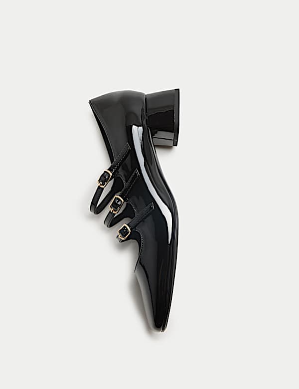 Strappy Block Heel Mary Jane Shoes - CZ