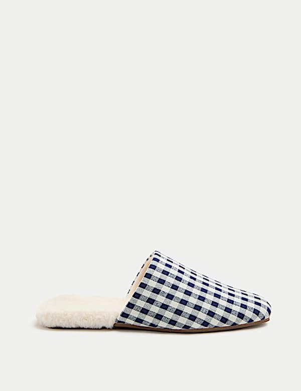 Faux Fur Mule Slippers - CZ