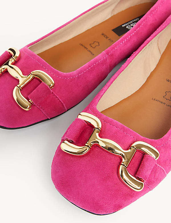 Wide Fit Suede Square Toe Ballet Pumps