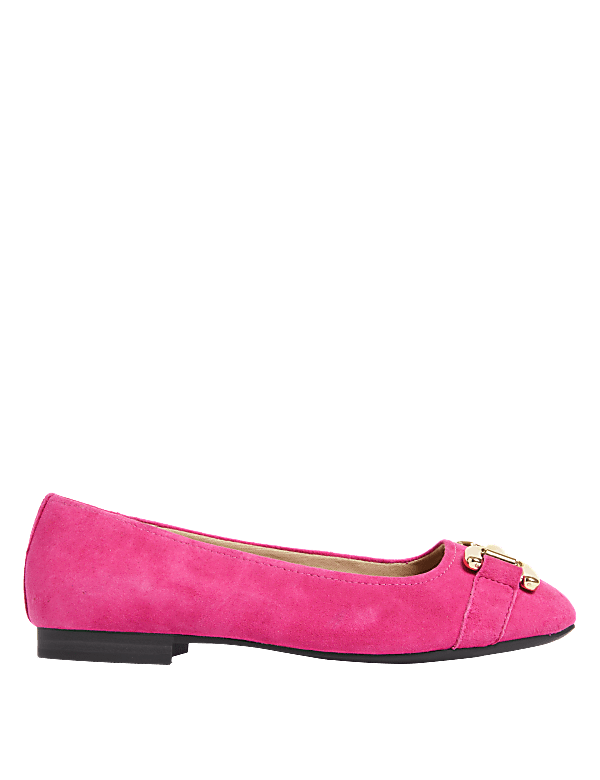 Wide Fit Suede Square Toe Ballet Pumps