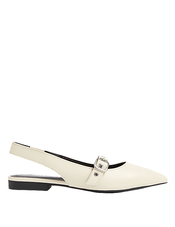 Buckle Flat Pointed Slingback Shoes